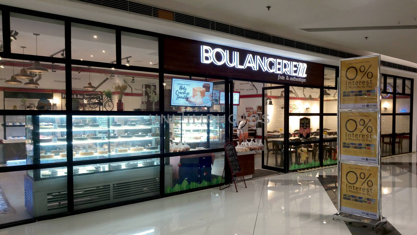 QUEZON CITY, PH - JUNE 2 - Boulangerie 22 facade on June 2, 2018 in Quezon City, Philippines.