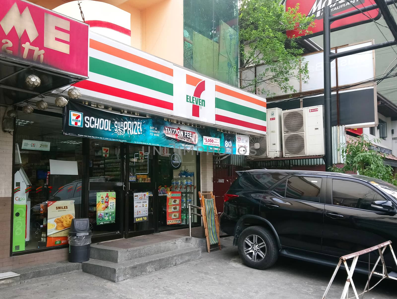 MANILA, PH - JUNE 4 - 7 Eleven convenience store facade on June 4, 2018 in Manila, Philippines.