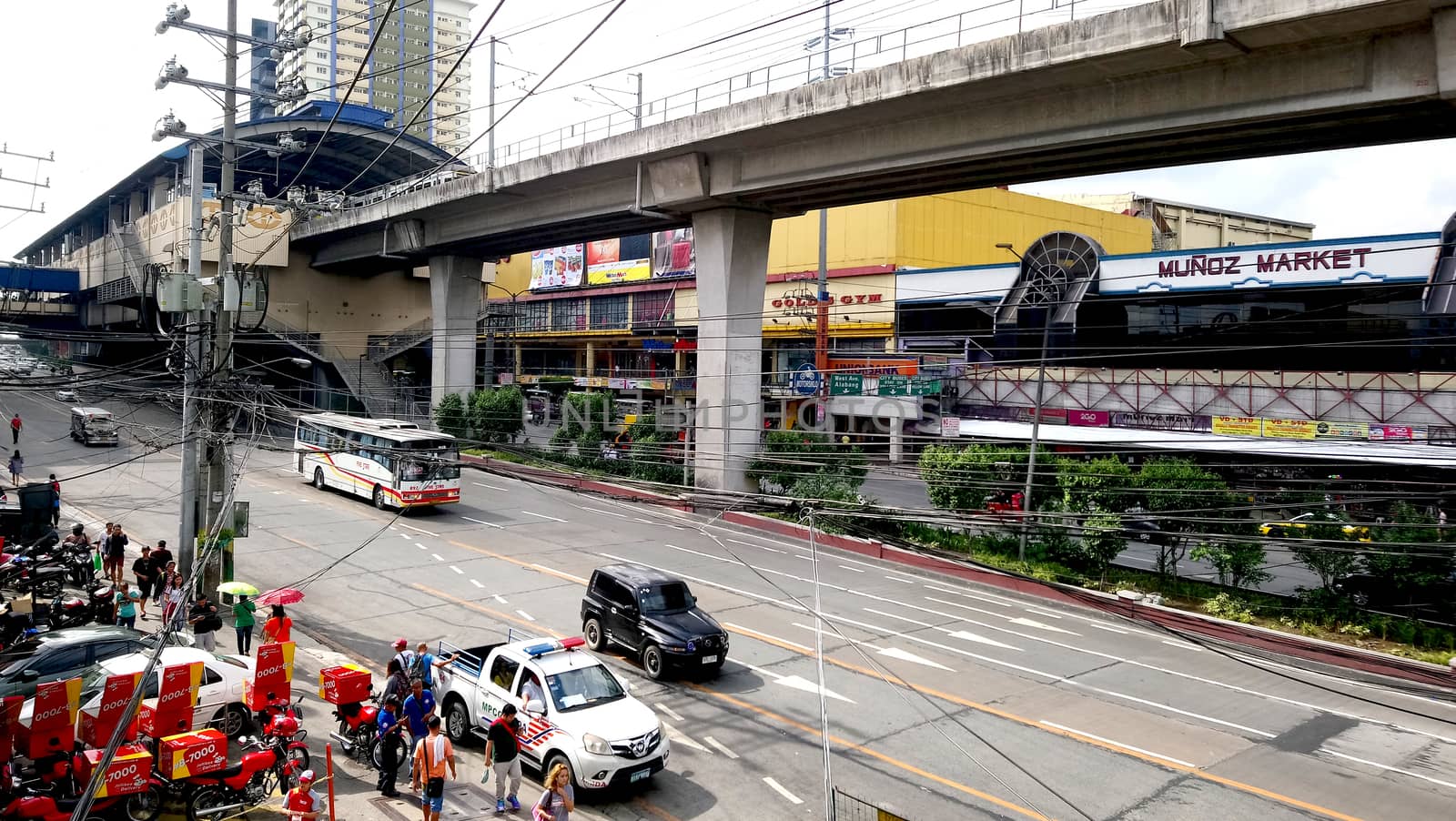 Epifanio de los Santos Avenue (EDSA) road in Quezon City, Philip by imwaltersy
