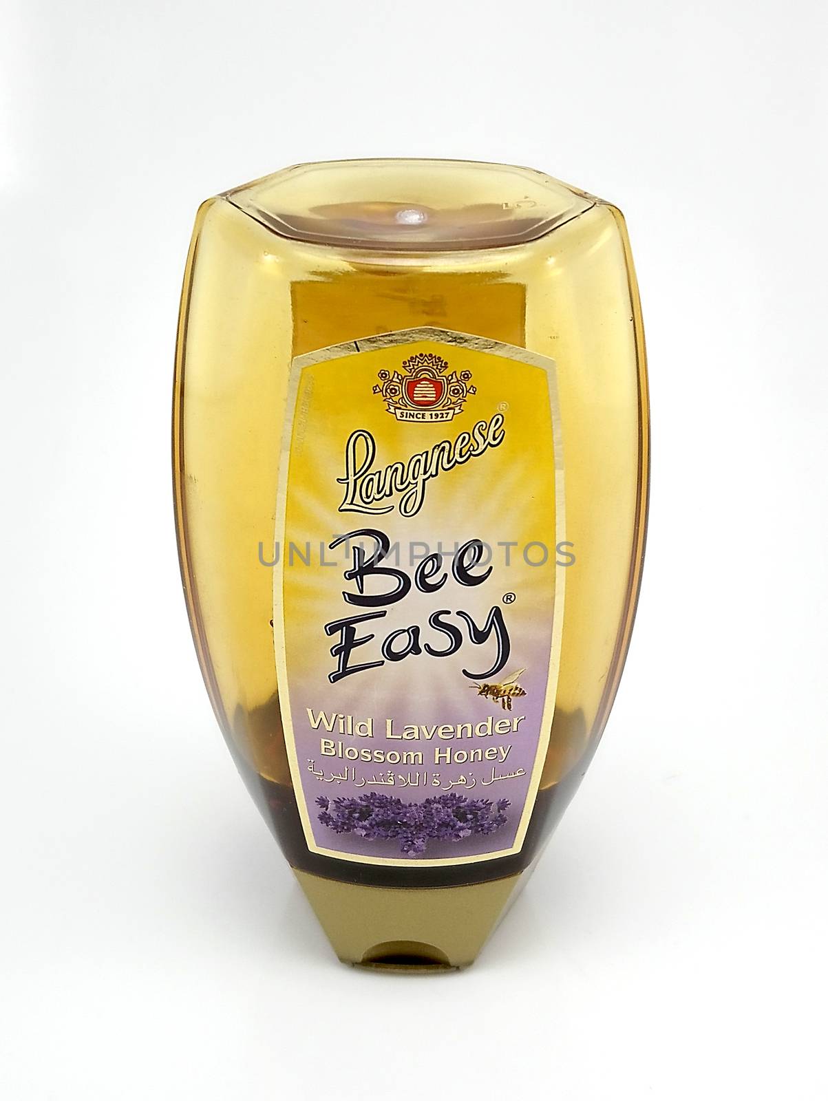 MANILA, PH - JUNE 23 - Langnese Bee easy wild lavender blossom honey bottle on June 23, 2020 in Manila, Philippines.