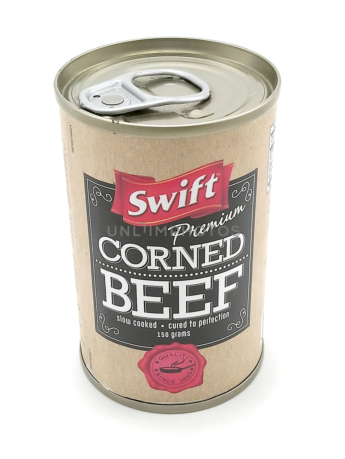 MANILA, PH - JUNE 23 - Swift premium corned beef can on June 23, 2020 in Manila, Philippines.