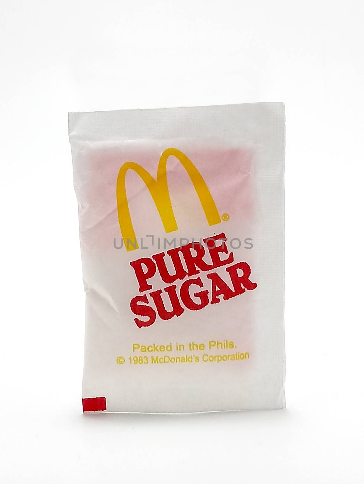MANILA, PH - JUNE 23 - Mcdonalds sugar sachet on June 23, 2020 in Manila, Philippines.