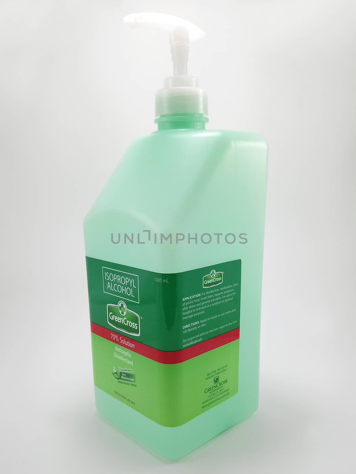 MANILA, PH - JUNE 23 - Green cross isoprophyl alcohol squeeze bottle on June 23, 2020 in Manila, Philippines.