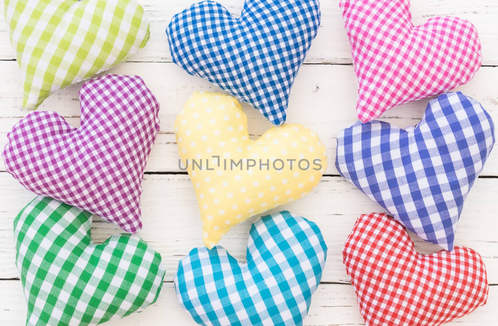 Romantic love background with many colorful hearts by Vulcano