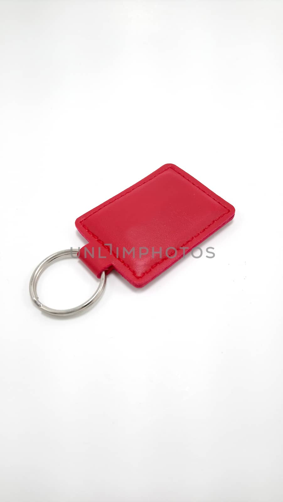 Red leather small portable fit in your pocket keychain
