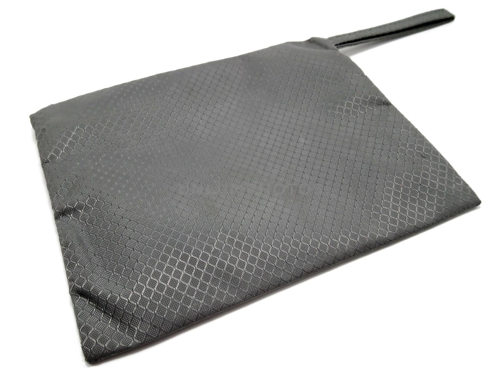 Gray color portable pouch use to put small items inside and carry 