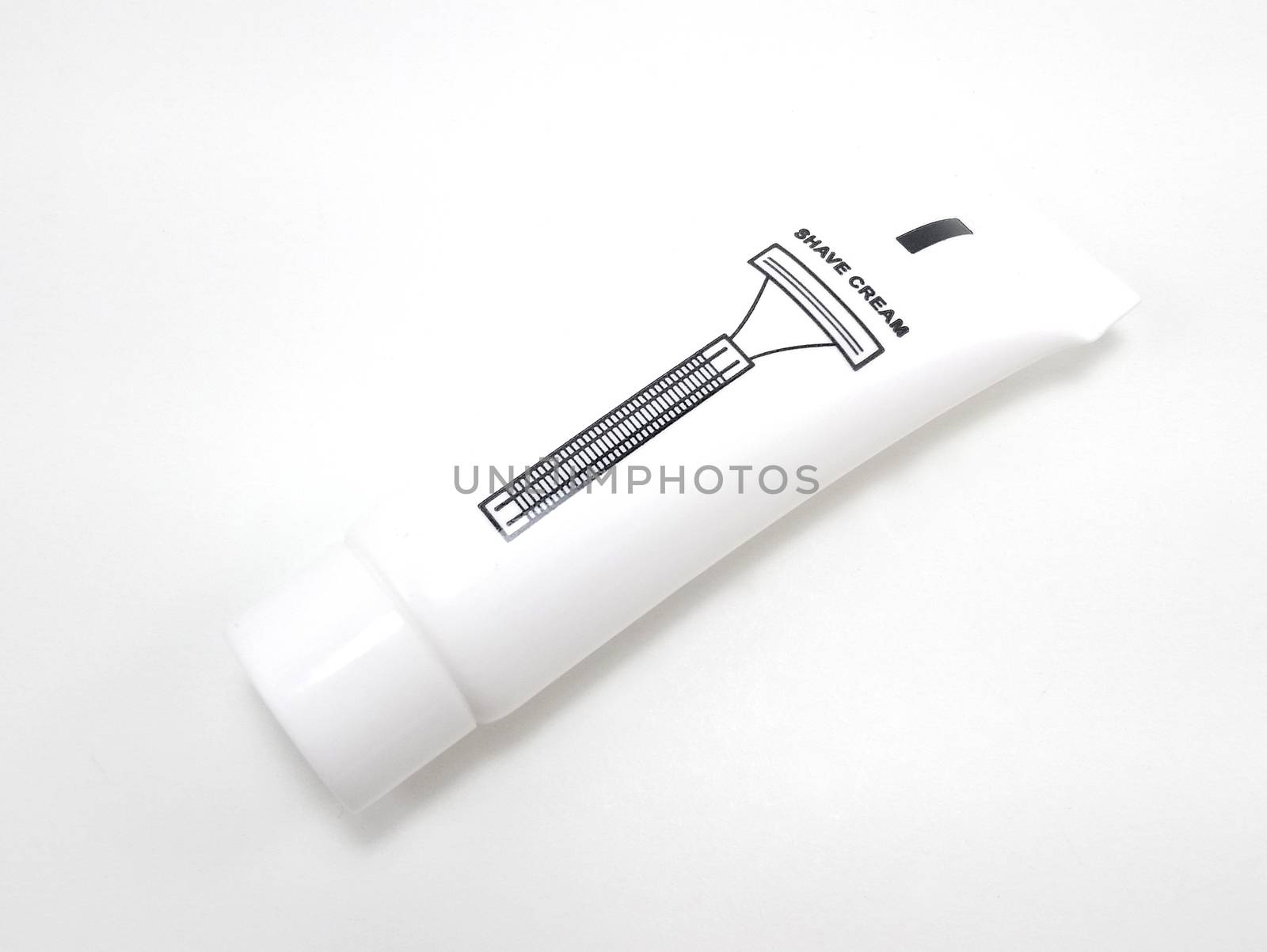 Disposable shaving cream plastic tube use to put on hairy face