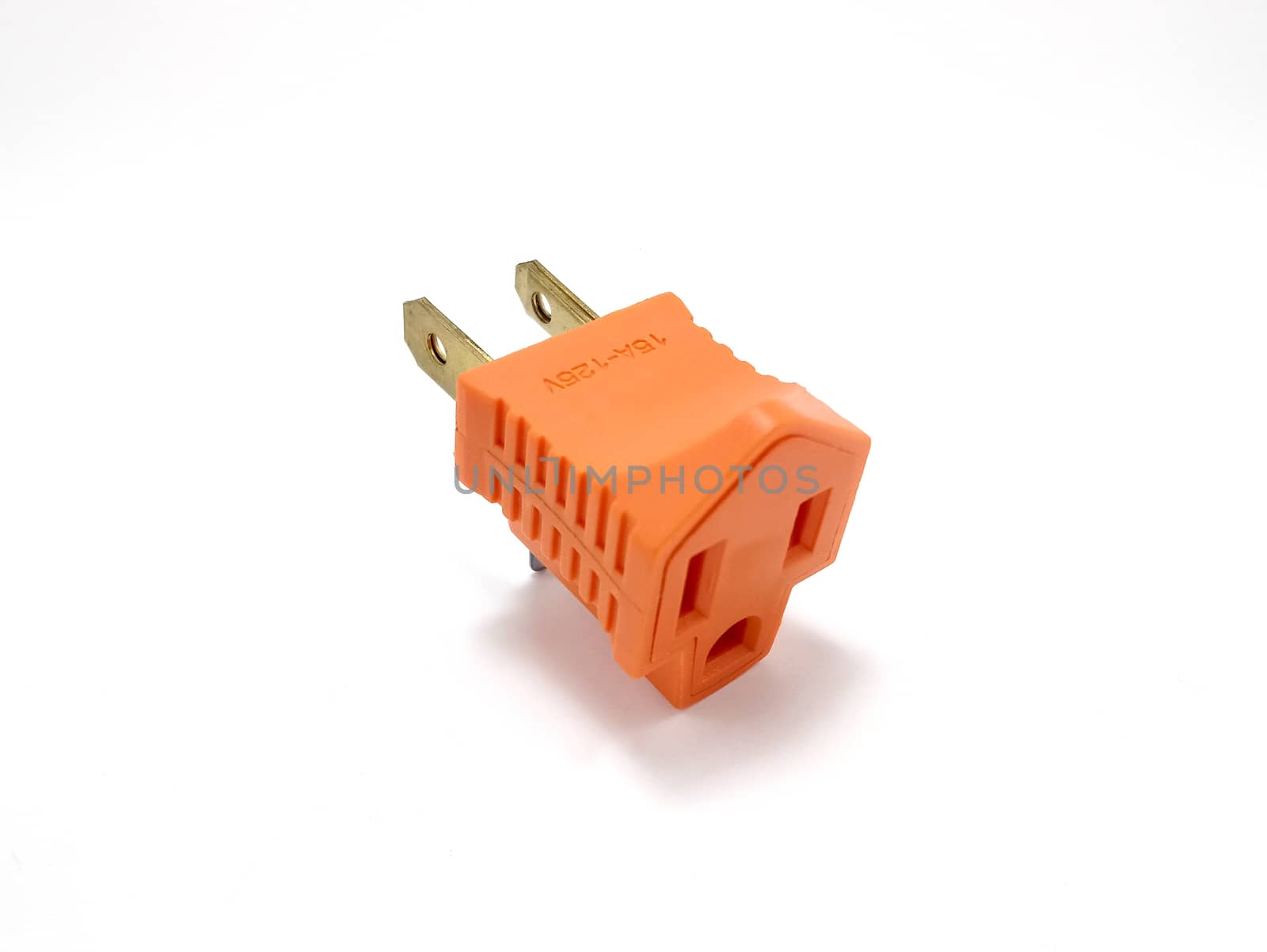 Orange two prong electrical plug by imwaltersy