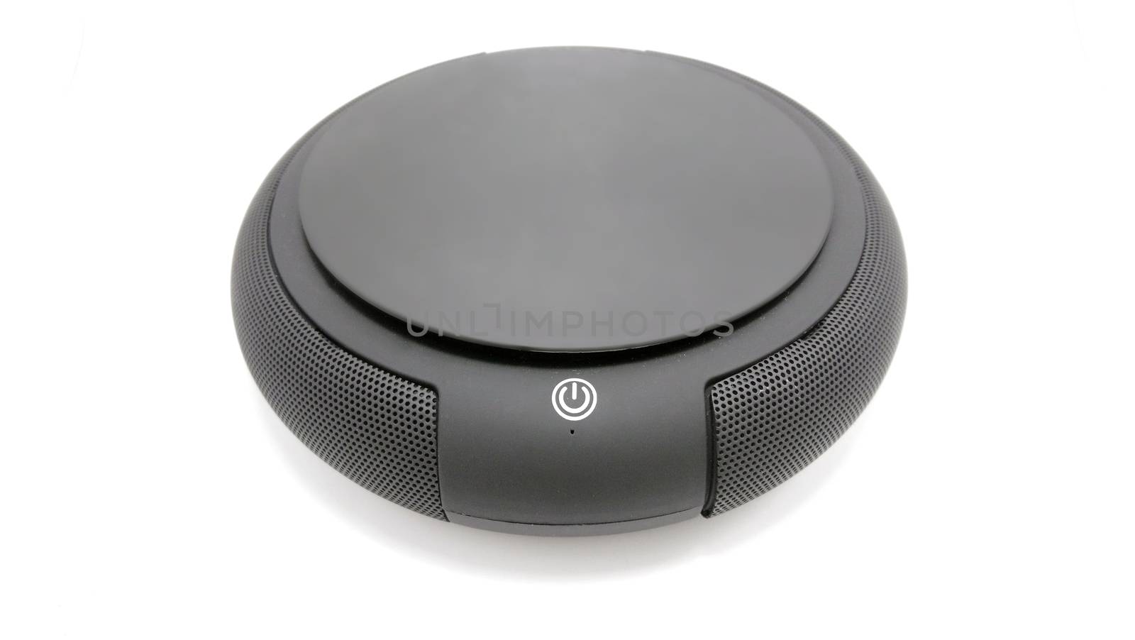Black circular wireless sound speaker by imwaltersy