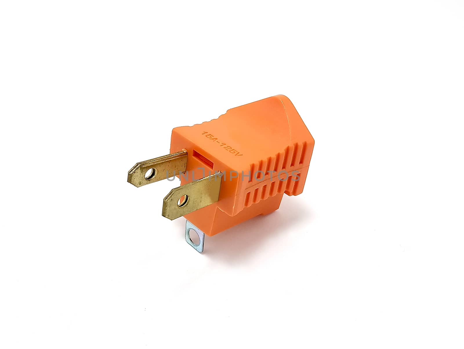 Orange two prong electrical plug by imwaltersy