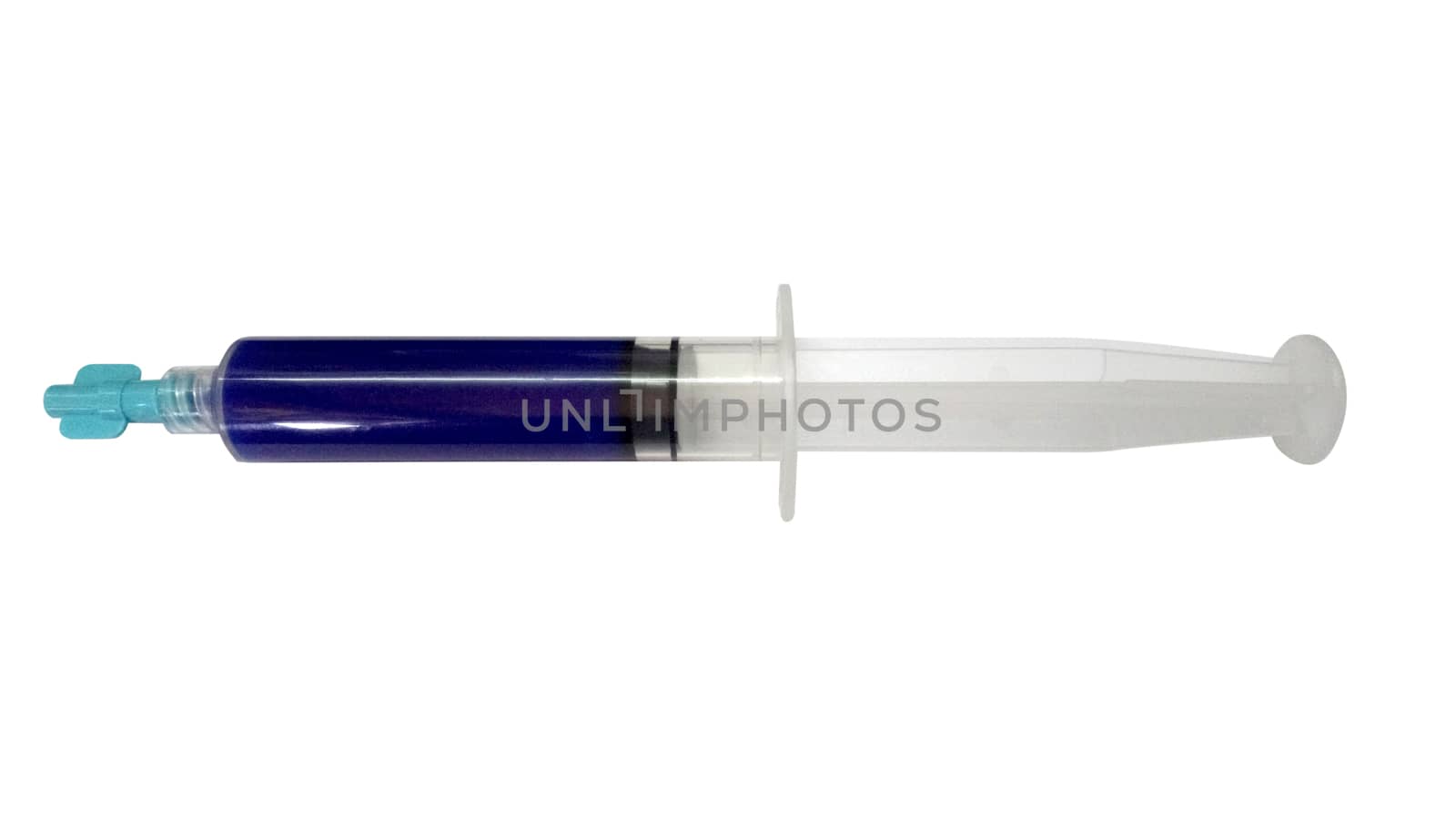 Phosphoric acid etching gel syringe use by the dentistry industry