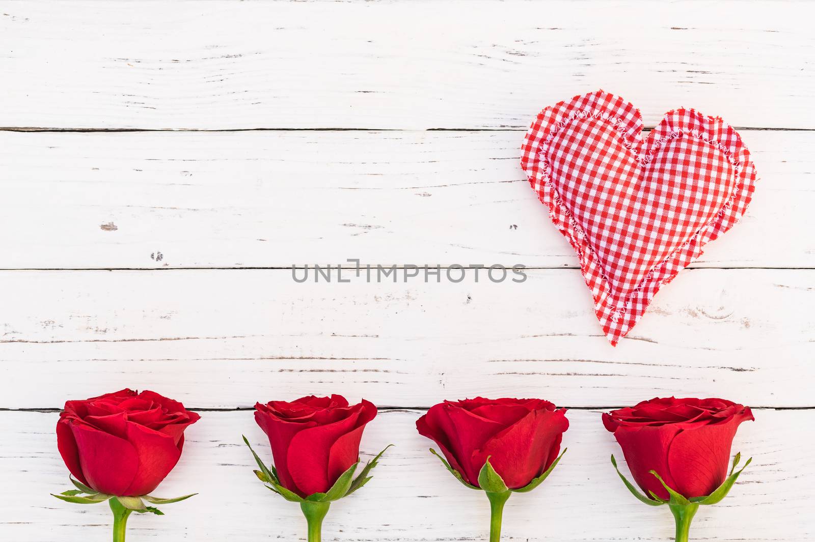 Valentine background with red roses and heart

 by Vulcano