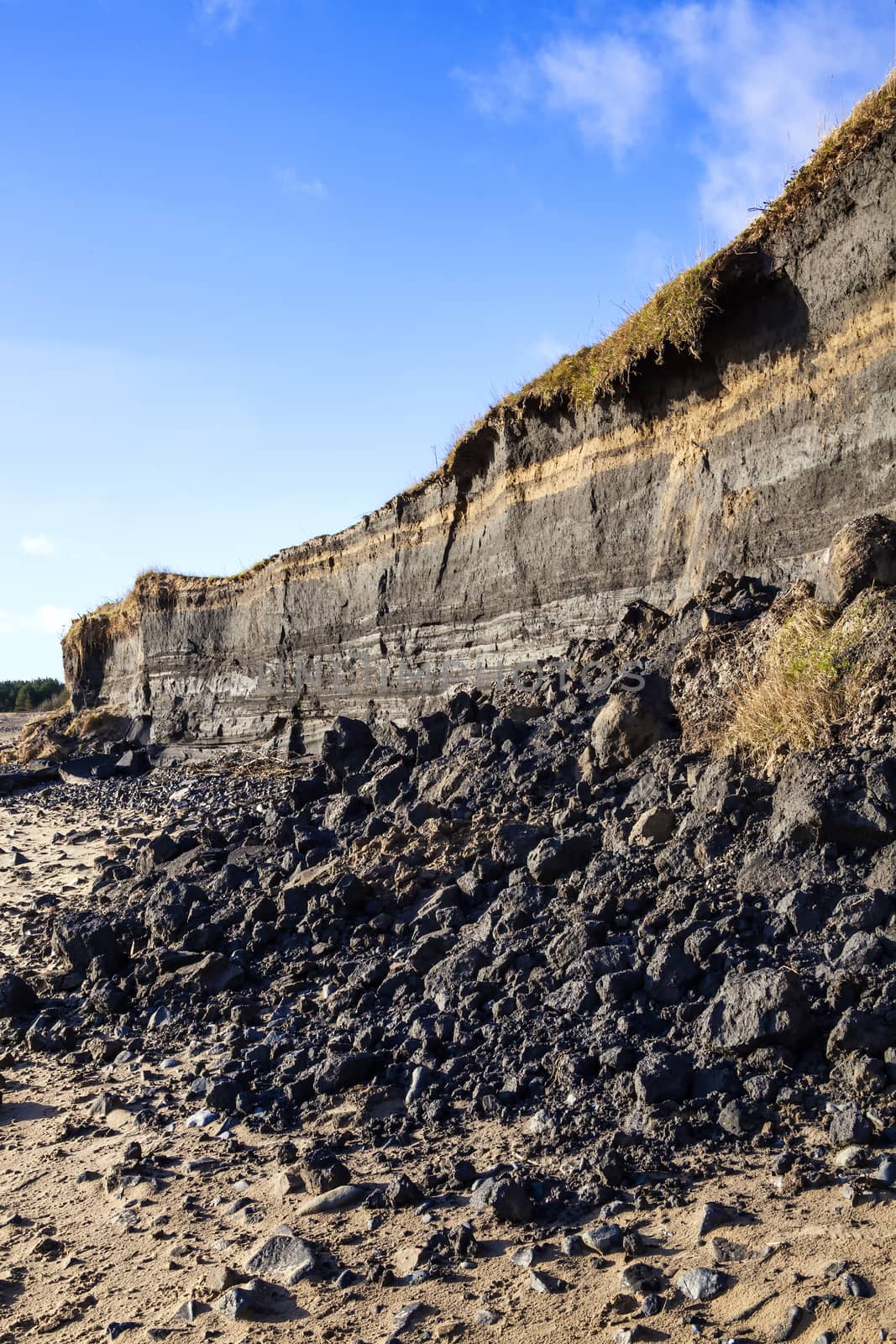 Coastal erosion at the beach of Burry Port Carmarthenshire Wales UK