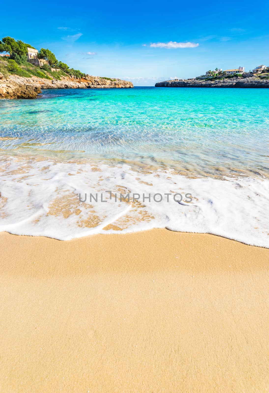 Beach seaside on Majorca, Spain Mediterranean Sea, Balearic Islands
