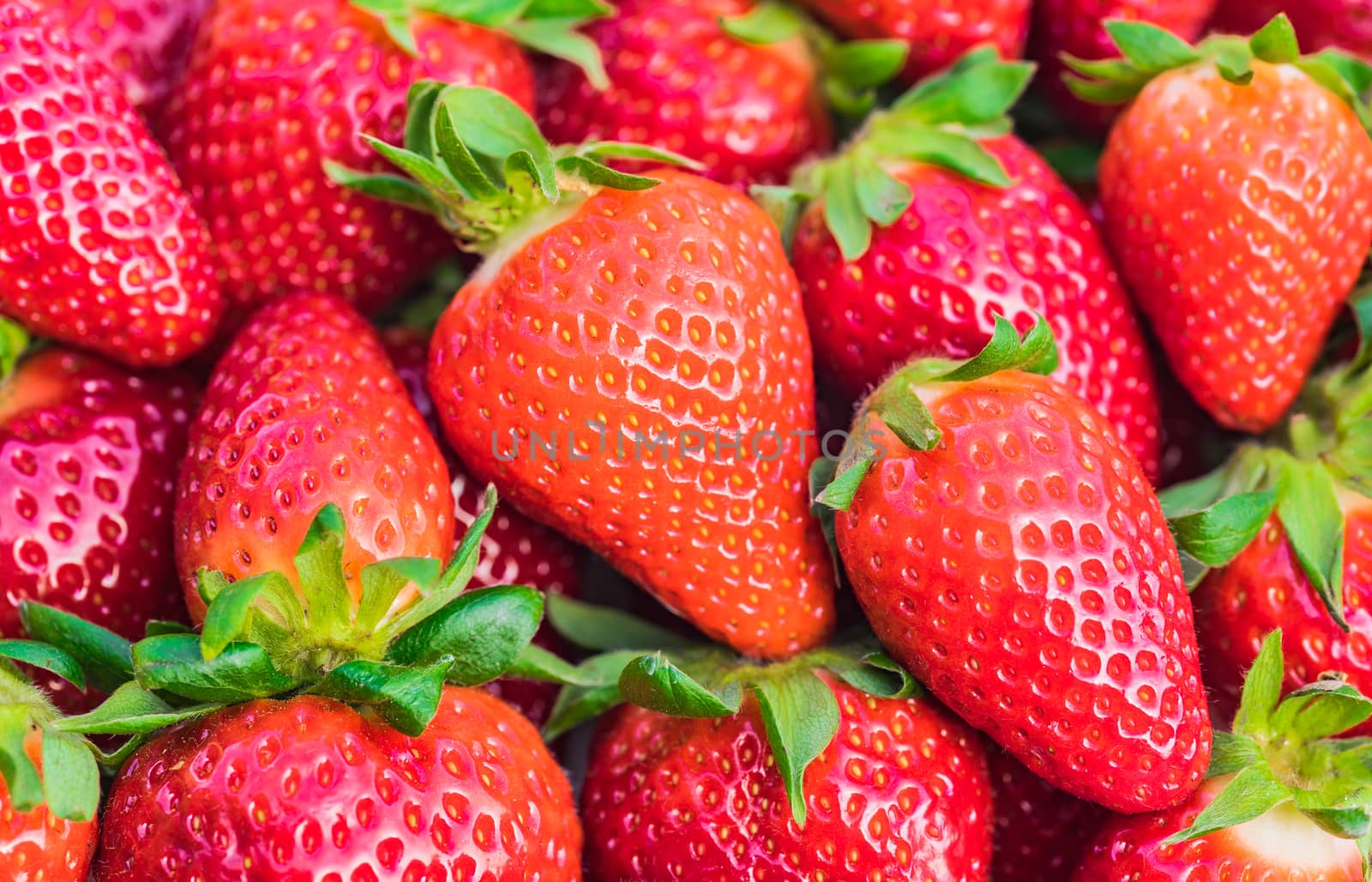 Healthy food, red fresh strawberries
