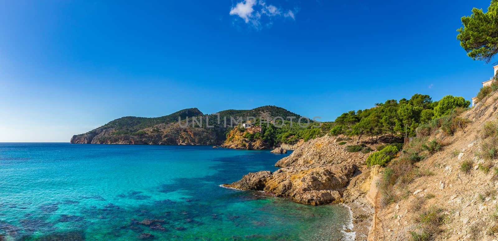 Beautiful coast landscape on Mallorca island, Spain Mediterranean Sea