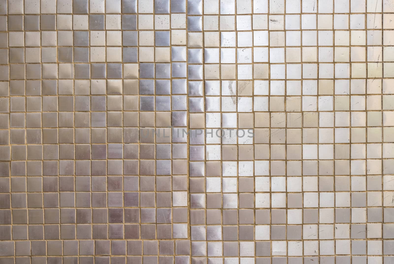 Vintage gray silver mosaic tiles background