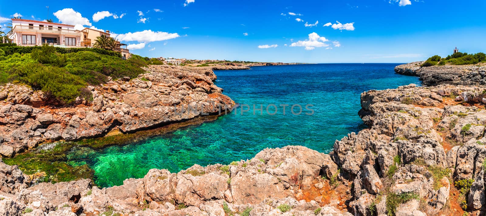 Beautiful coastline of Porto Cristo on Mallorca island, Mediterranean Sea Spain