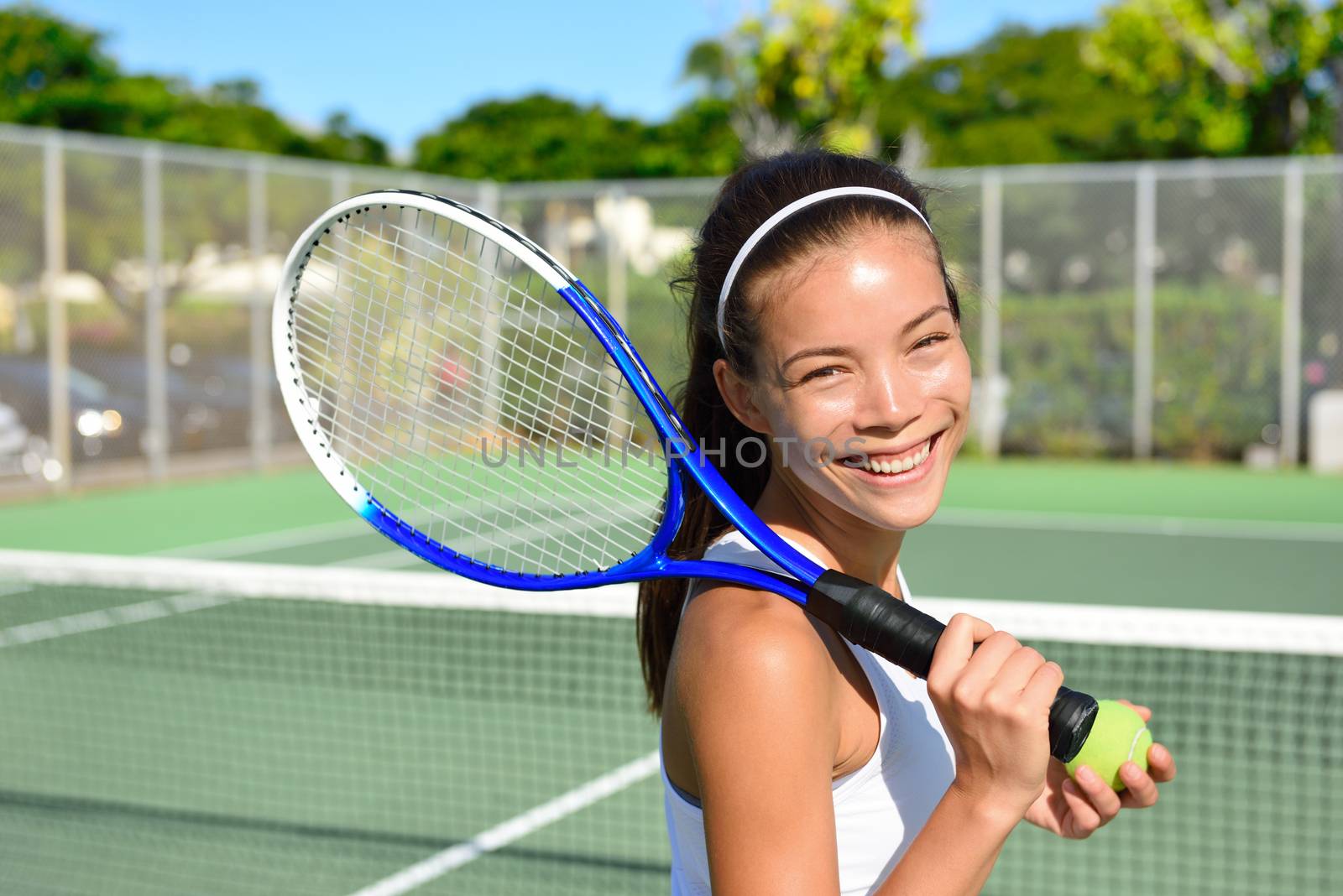 Portrait of female tennis player after playing by Maridav