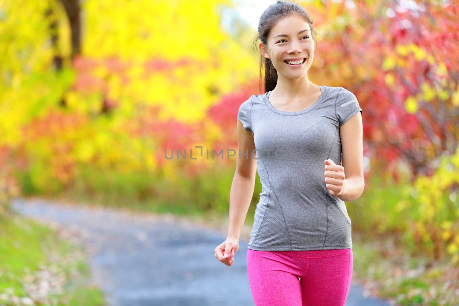 Woman power walking nordic speed walk and jogging by Maridav