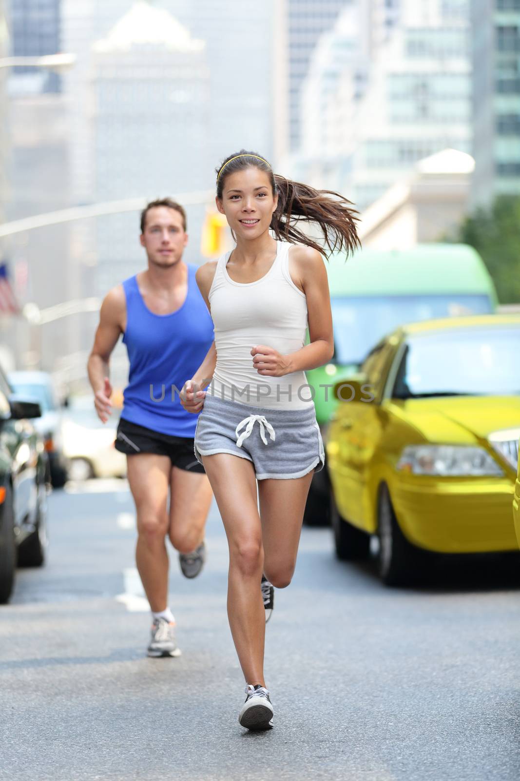 New York City NYC runners - urban people running by Maridav