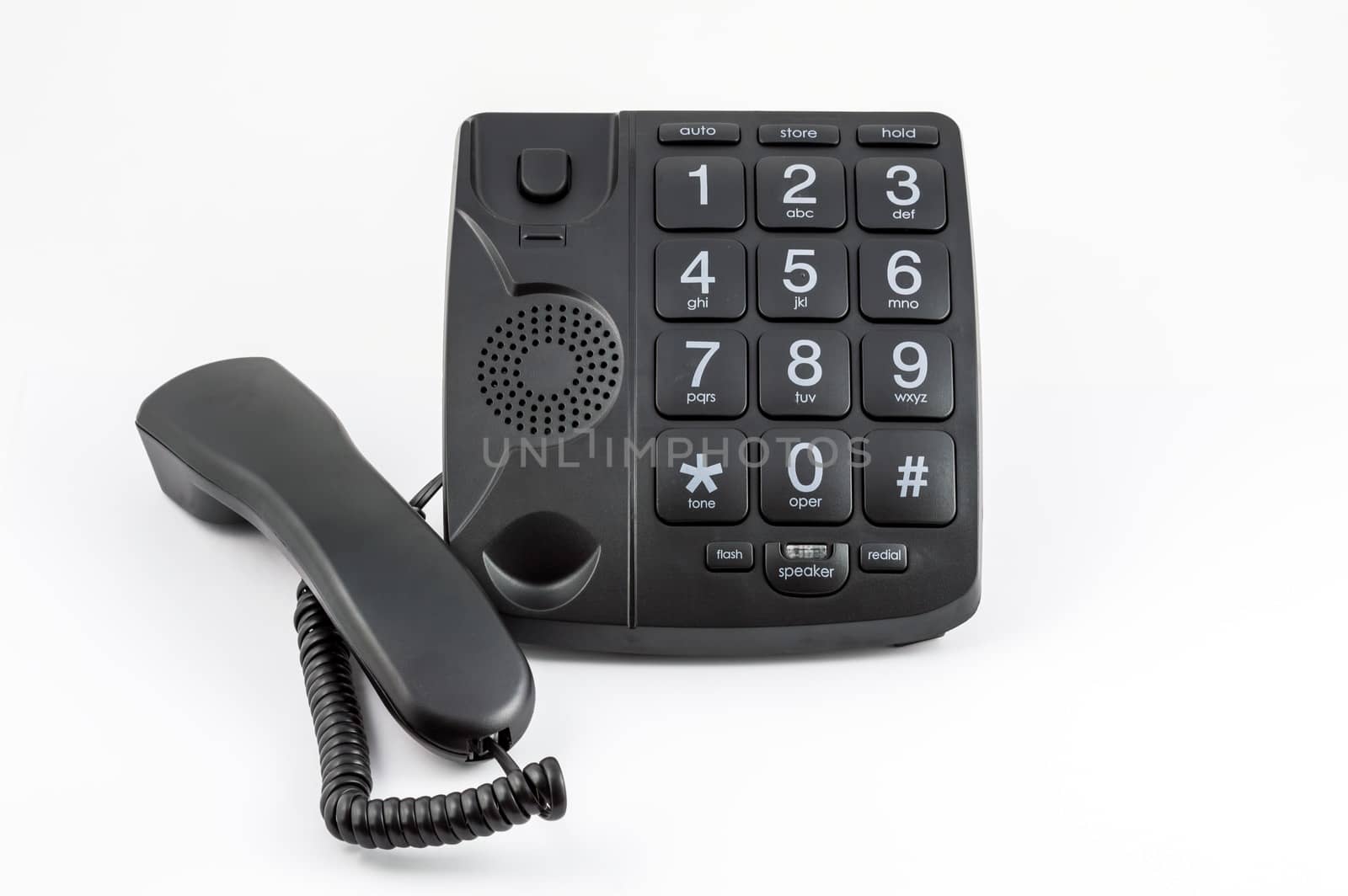 Black Big Button Telephone