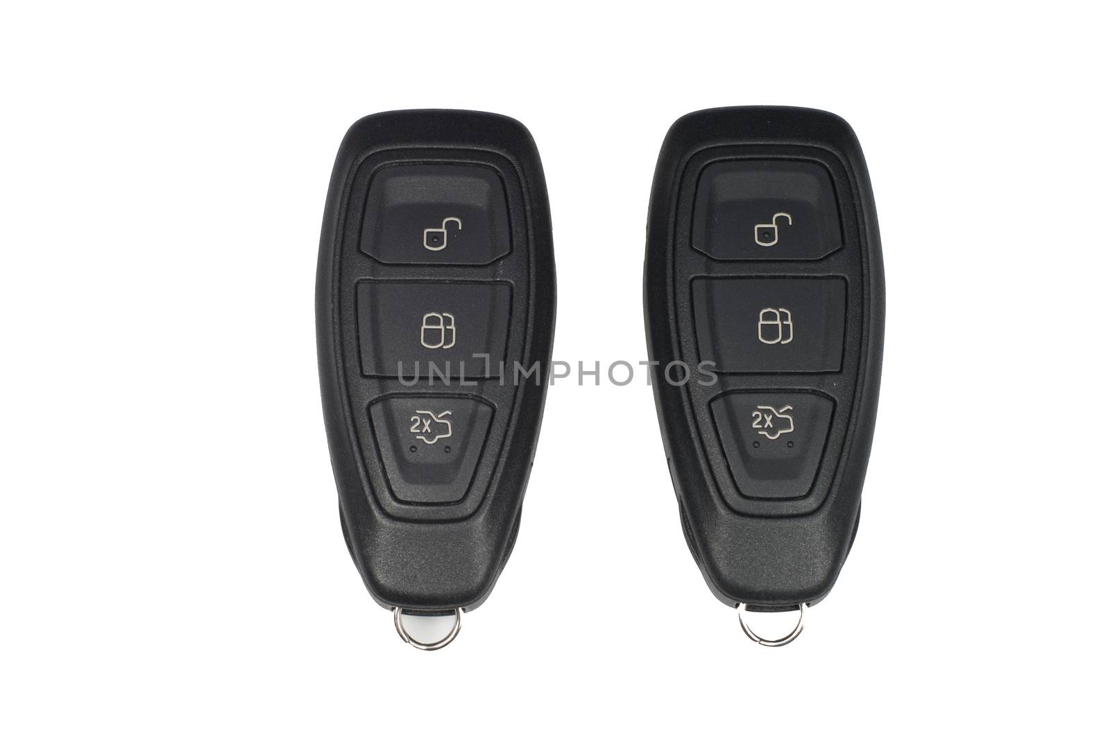 Two car keyless fobs