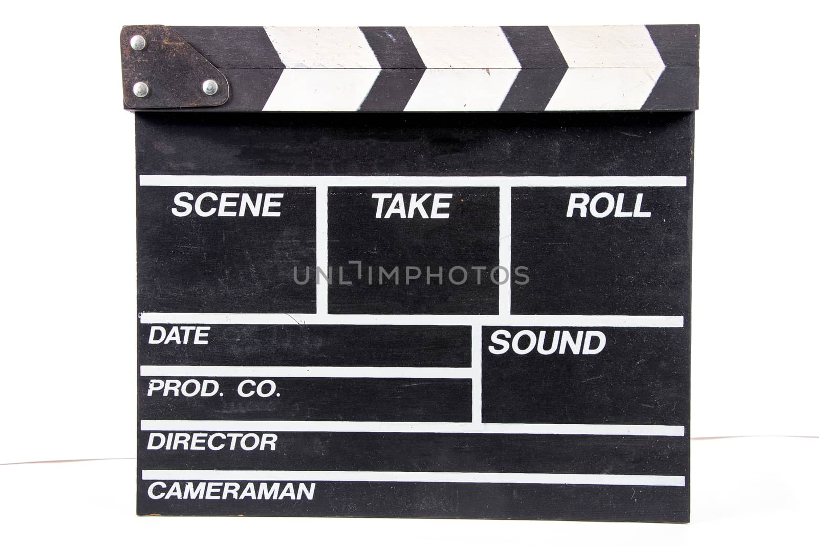 Movie clapper board on a white background