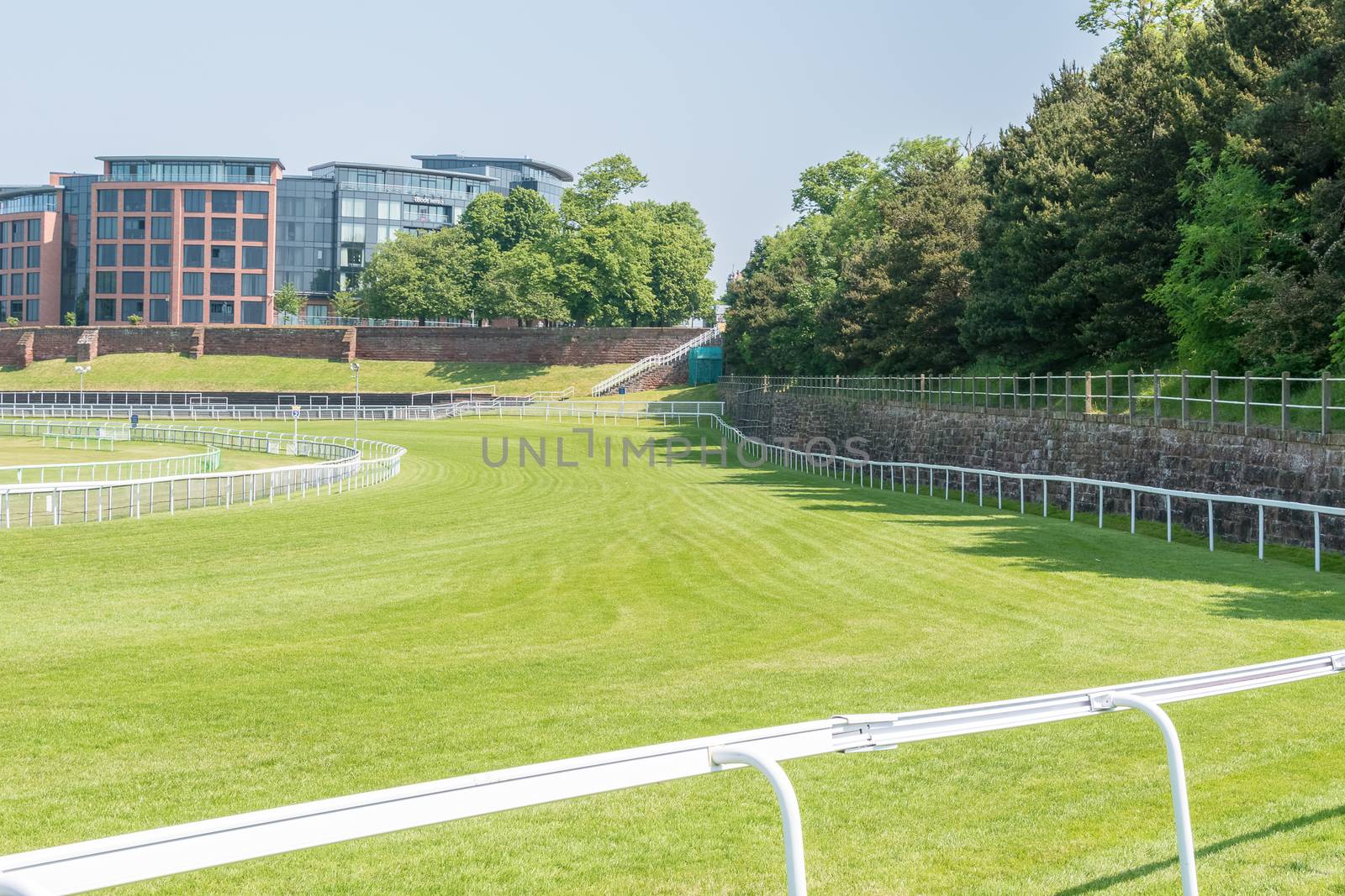 Various views of a horse race course