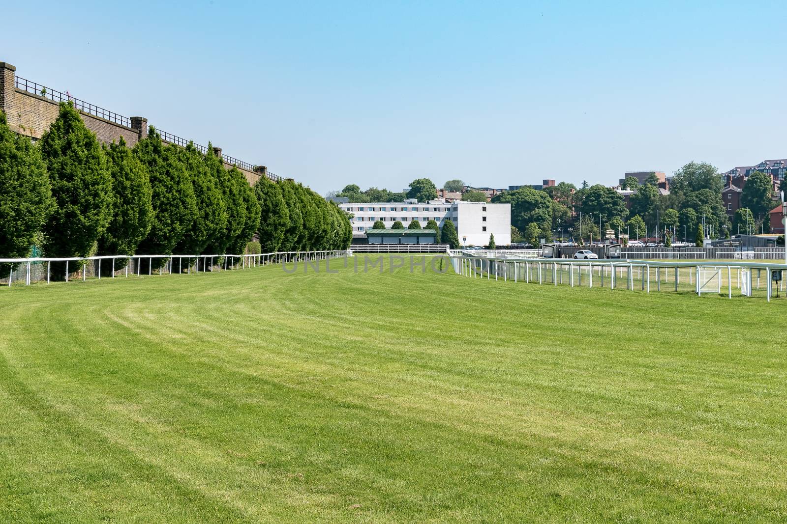 Various views of a horse race course