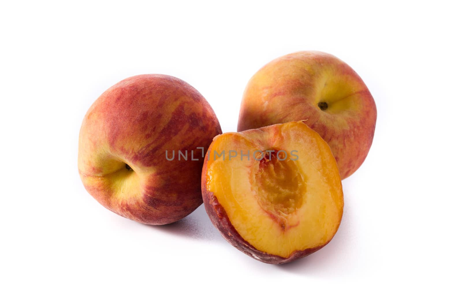 Fresh peach isolated on white background by chandlervid85