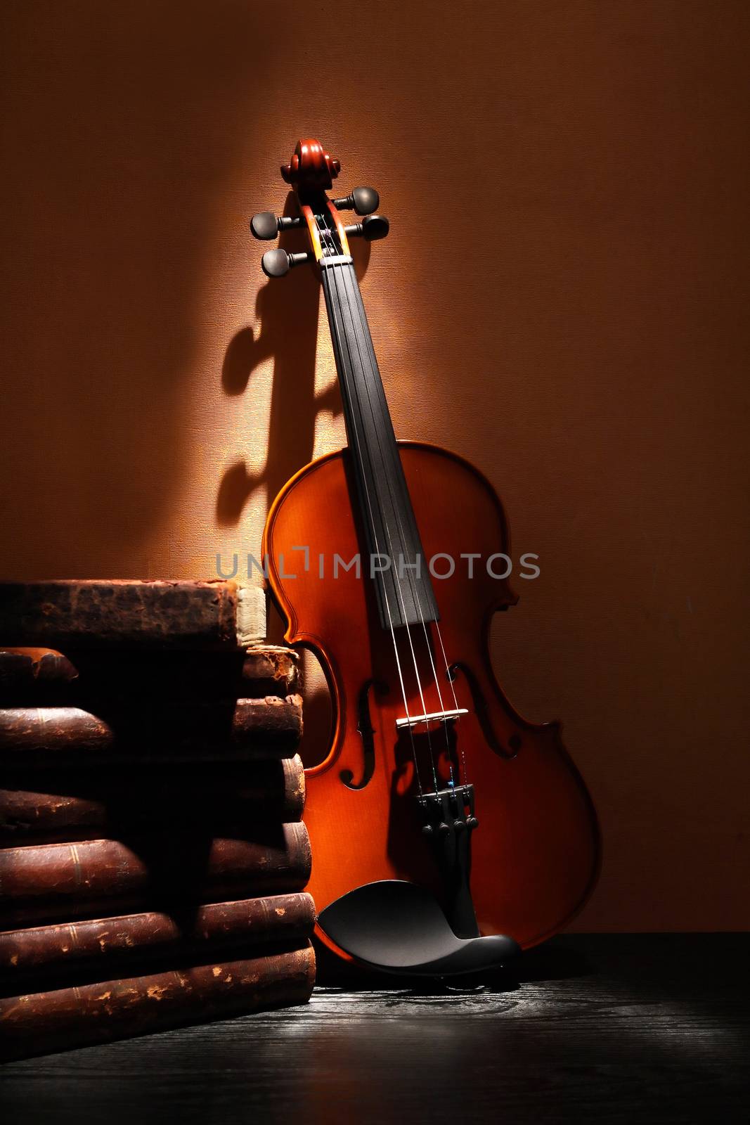 Violin Near Books by kvkirillov