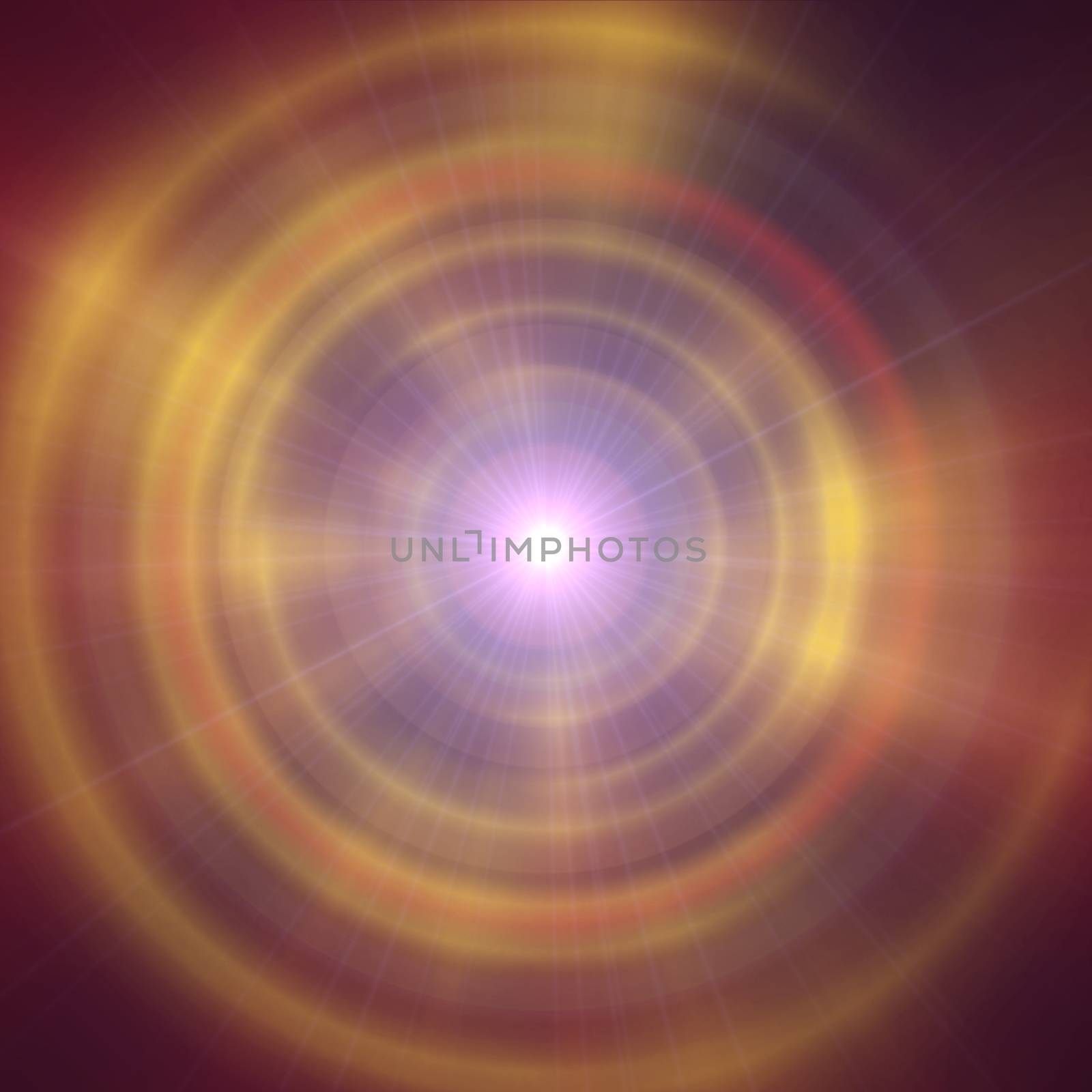 Round concrete tunnel with light ray ring, abstract illustration