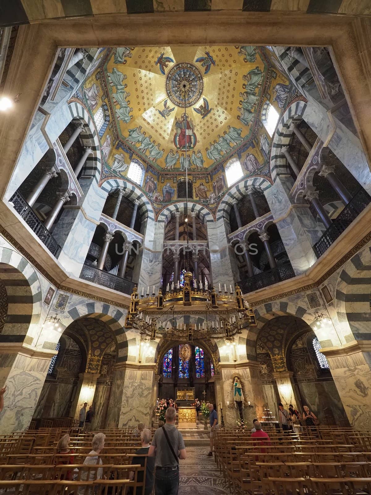 AACHEN, GERMANY - CIRCA AUGUST 2019: Charlemagne Palatine Chapel at Aachener Dom cathedral church