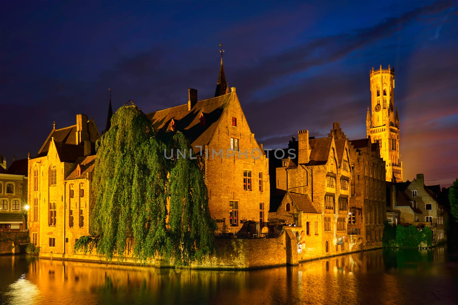 Famous view of Bruges, Belgium by dimol