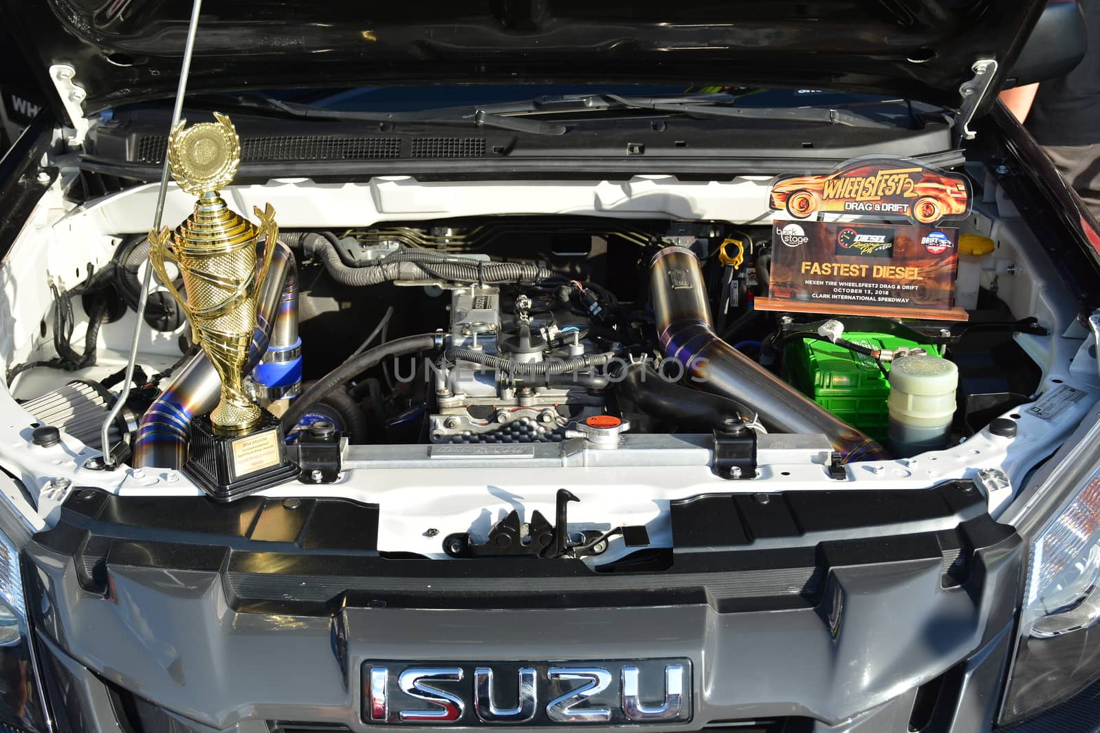 PASAY, PH - DEC 8 - Isuzu dmax pick up motor engine at Bumper to Bumper car show on December 8, 2018 in Pasay, Philippines.