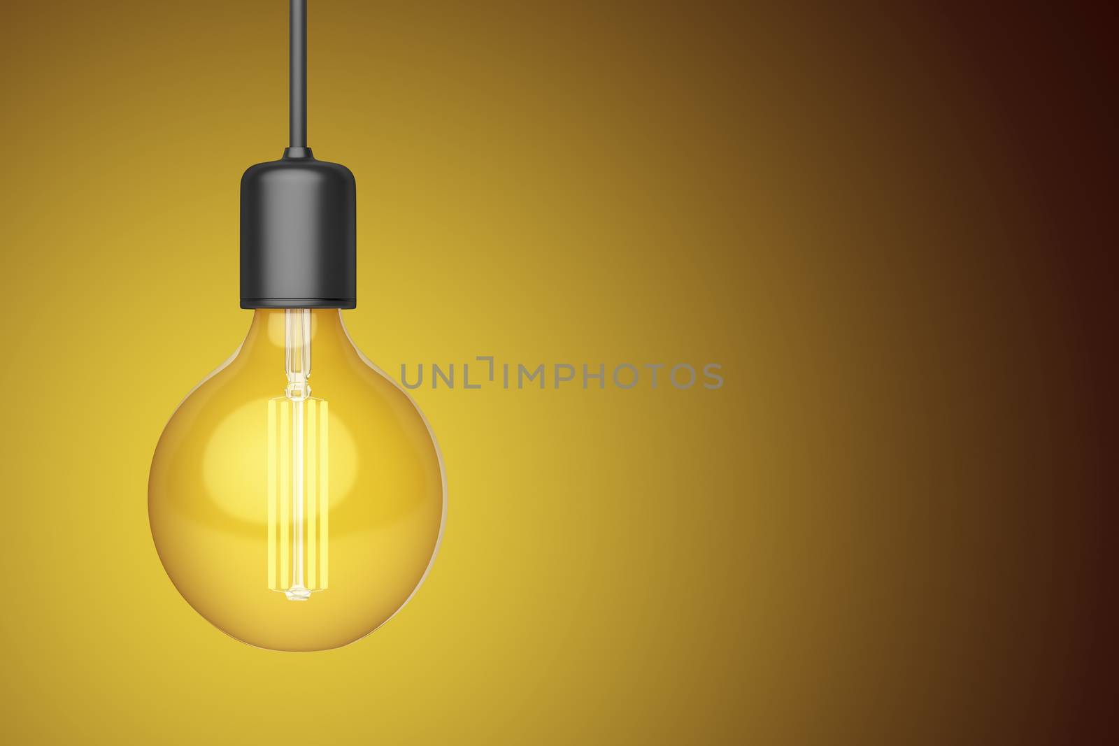 Decorative LED light bulb on warm background