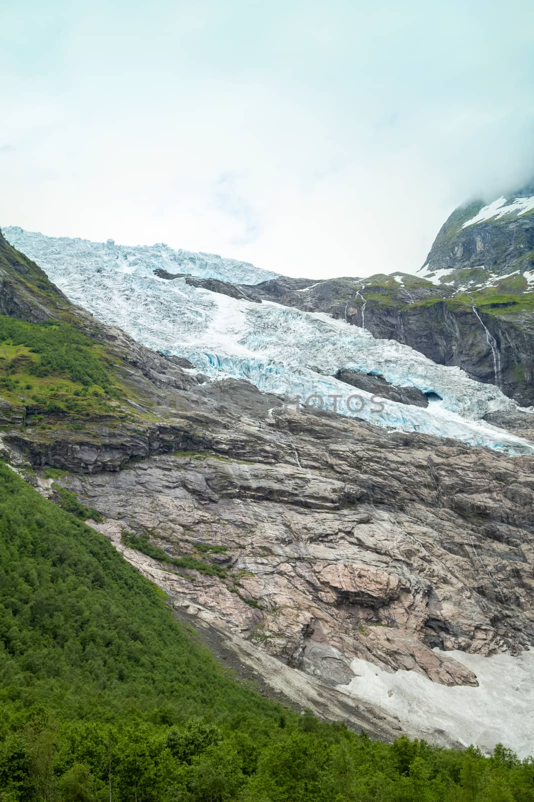 Melting Briksdal glacier in Norway - is one of the most accessible and best known arms of the Jostedalsbreen glacier.