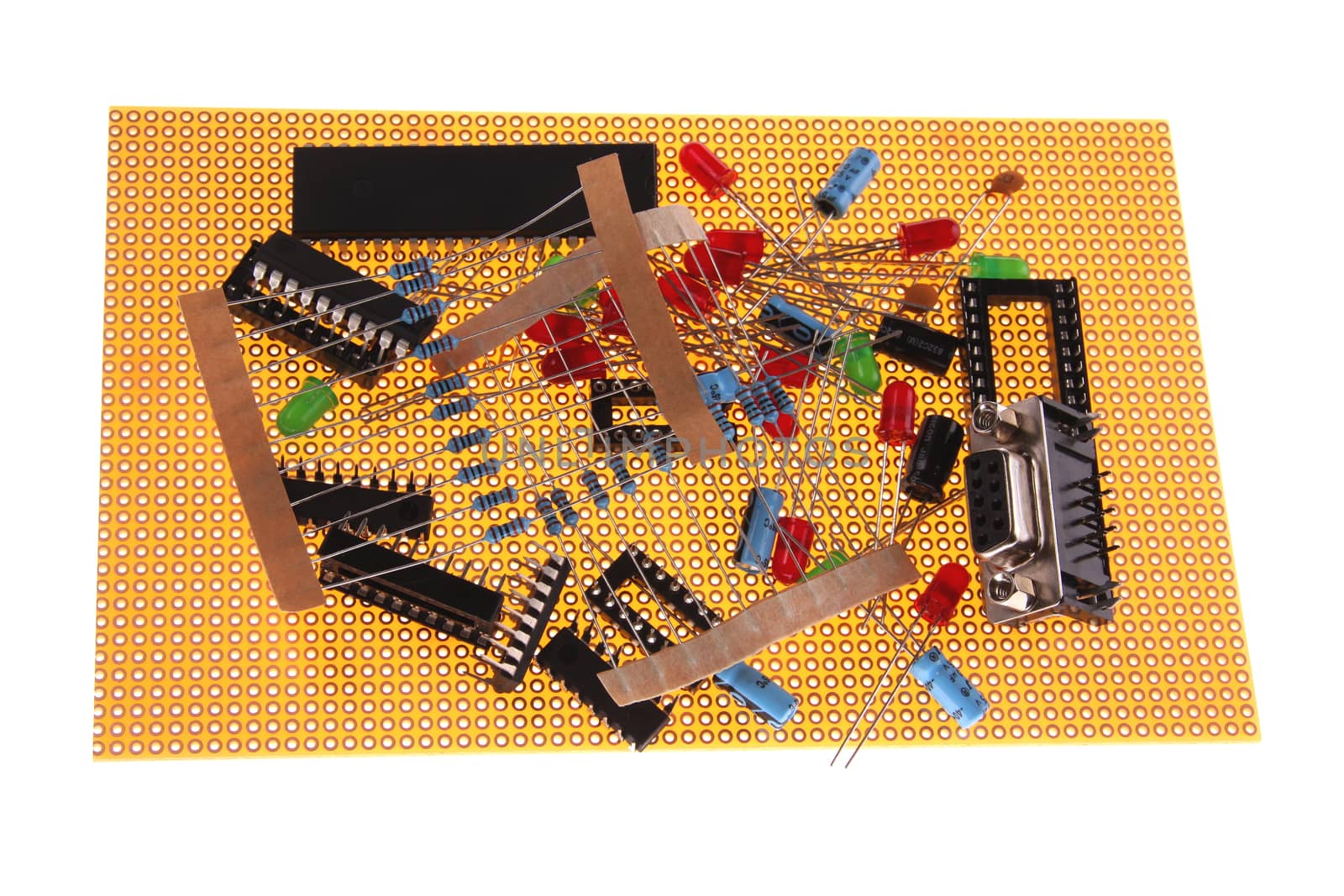 hobby electronic parts against white background 