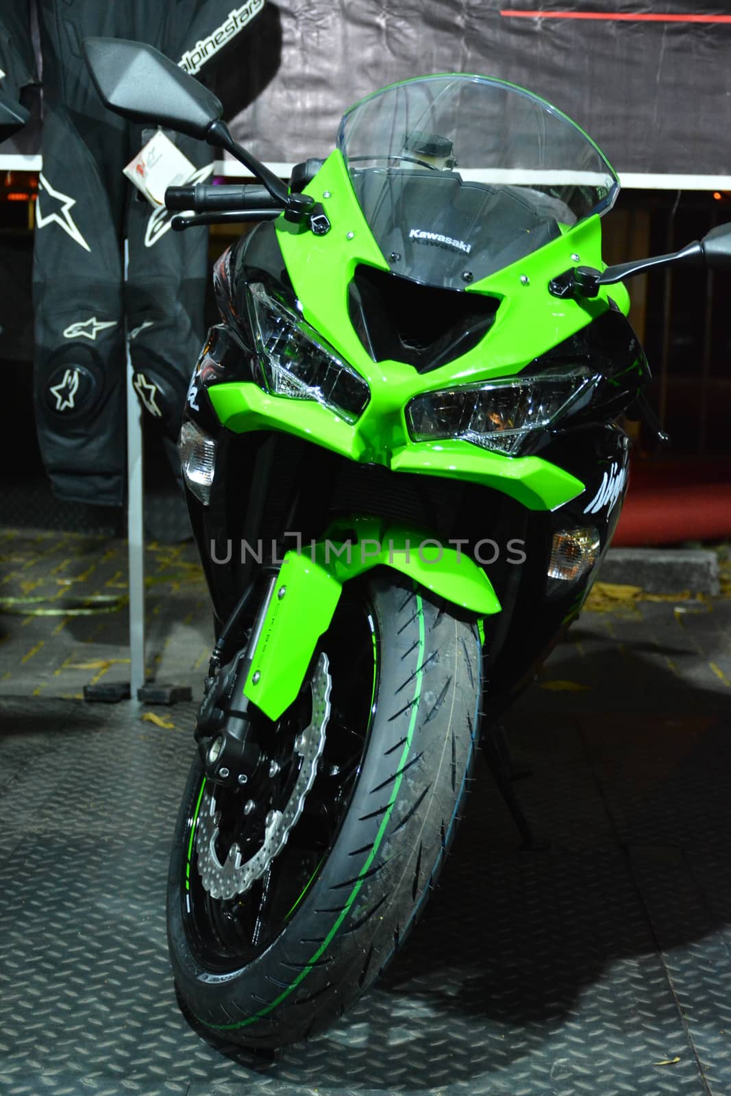 PASAY, PH - DEC 8 - Kawasaki motorcycle at Bumper to Bumper car show on December 8, 2018 in Pasay, Philippines.