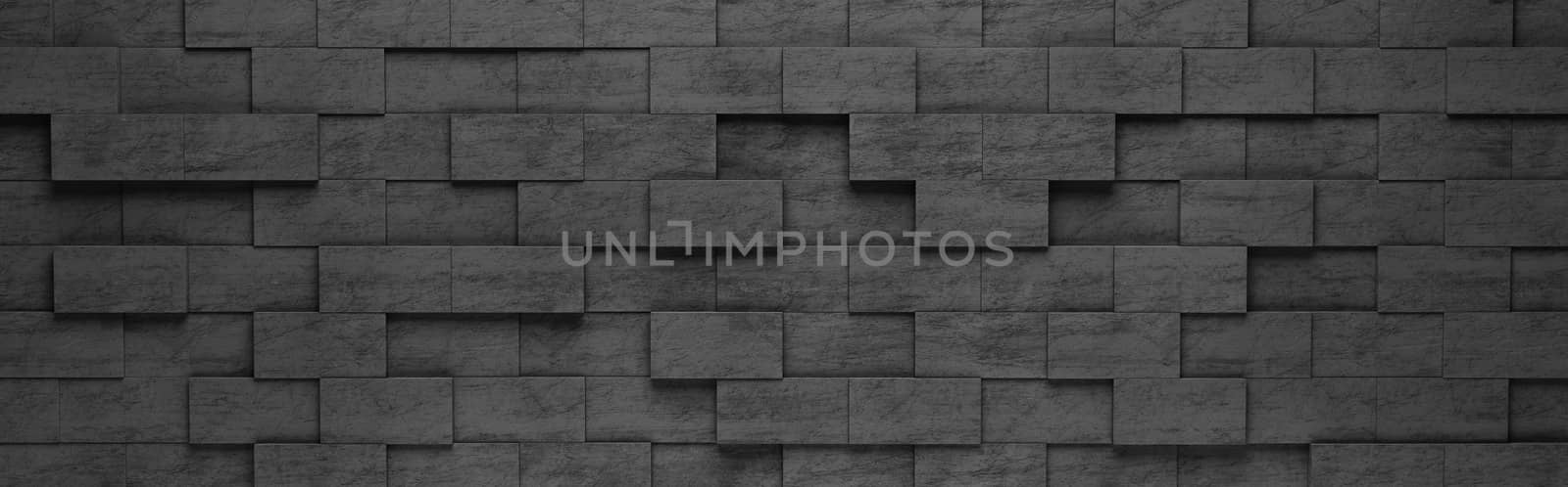 Black Rectangles 3D Pattern Background by make