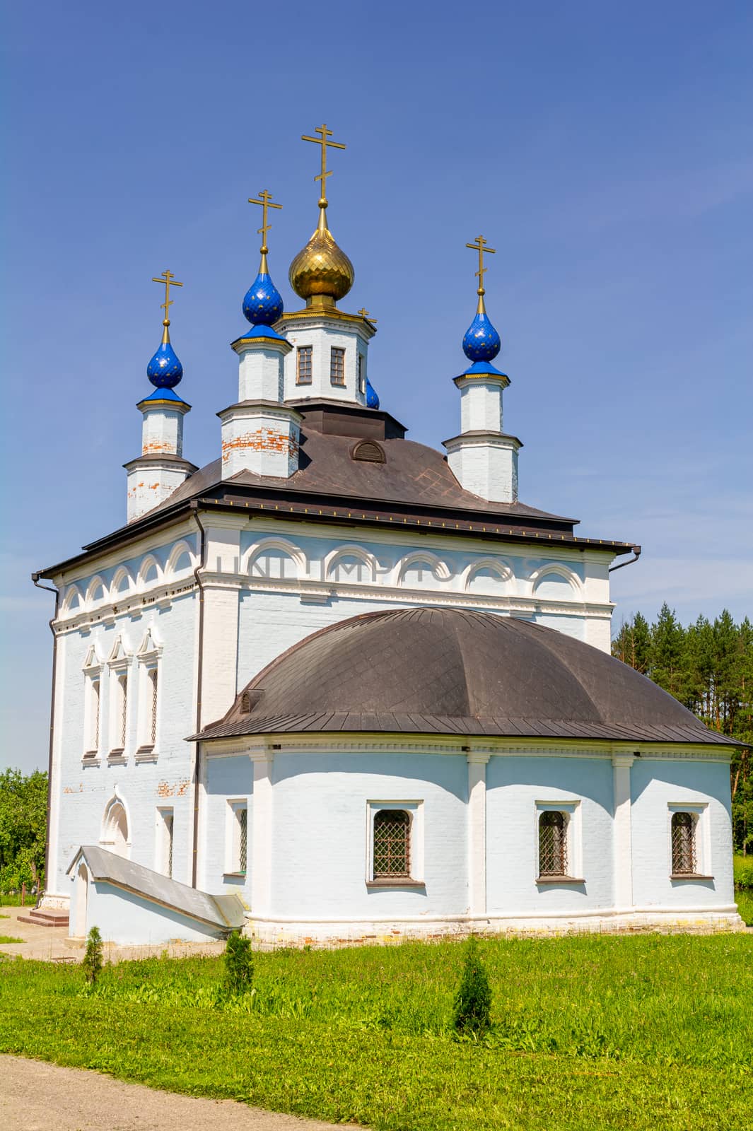 Vvedensky church on territory of Holy Vvedensky Makaryevsky Zhabyn Monastery, summer, axonometry by gladder