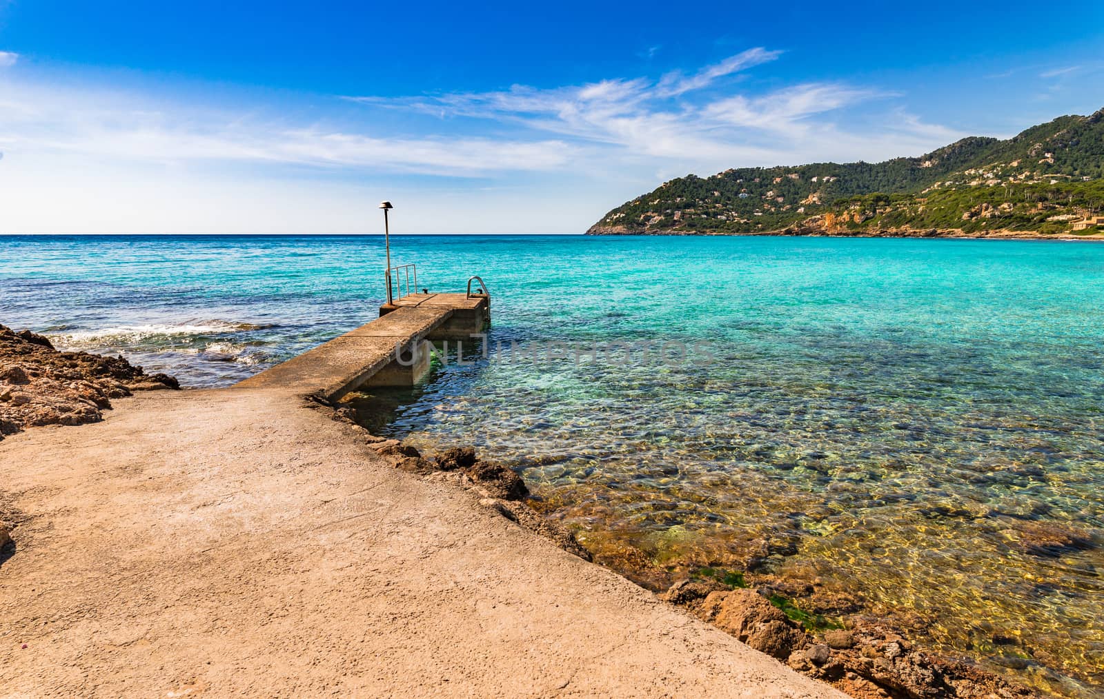Majorca beach of Canyamel bay, beautiful seaside, Spain Balearic islands Mediterranean Sea

