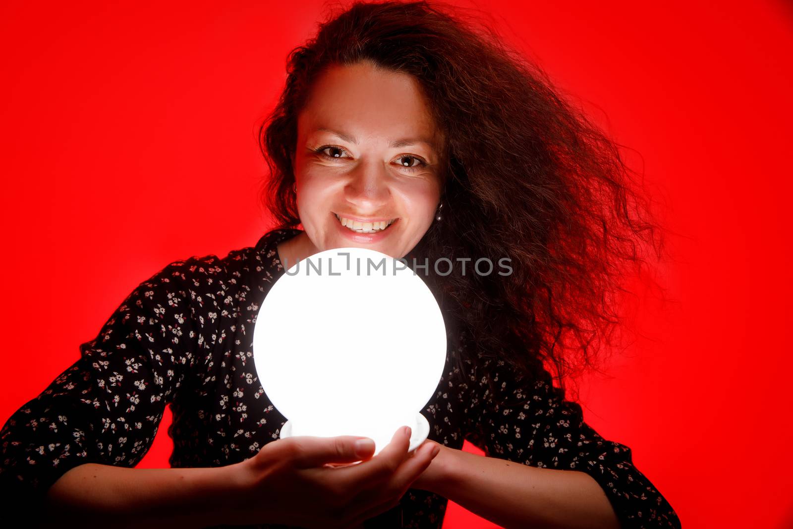 Woman with a luminous ball by 9parusnikov