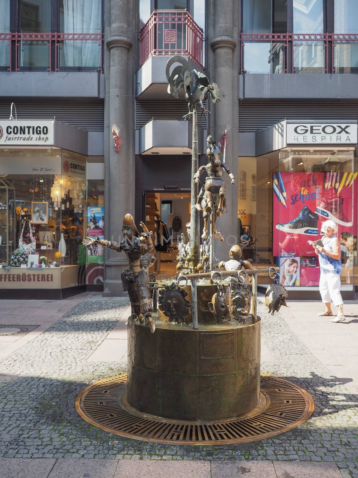 AACHEN, GERMANY - CIRCA AUGUST 2019: People in the city centre
