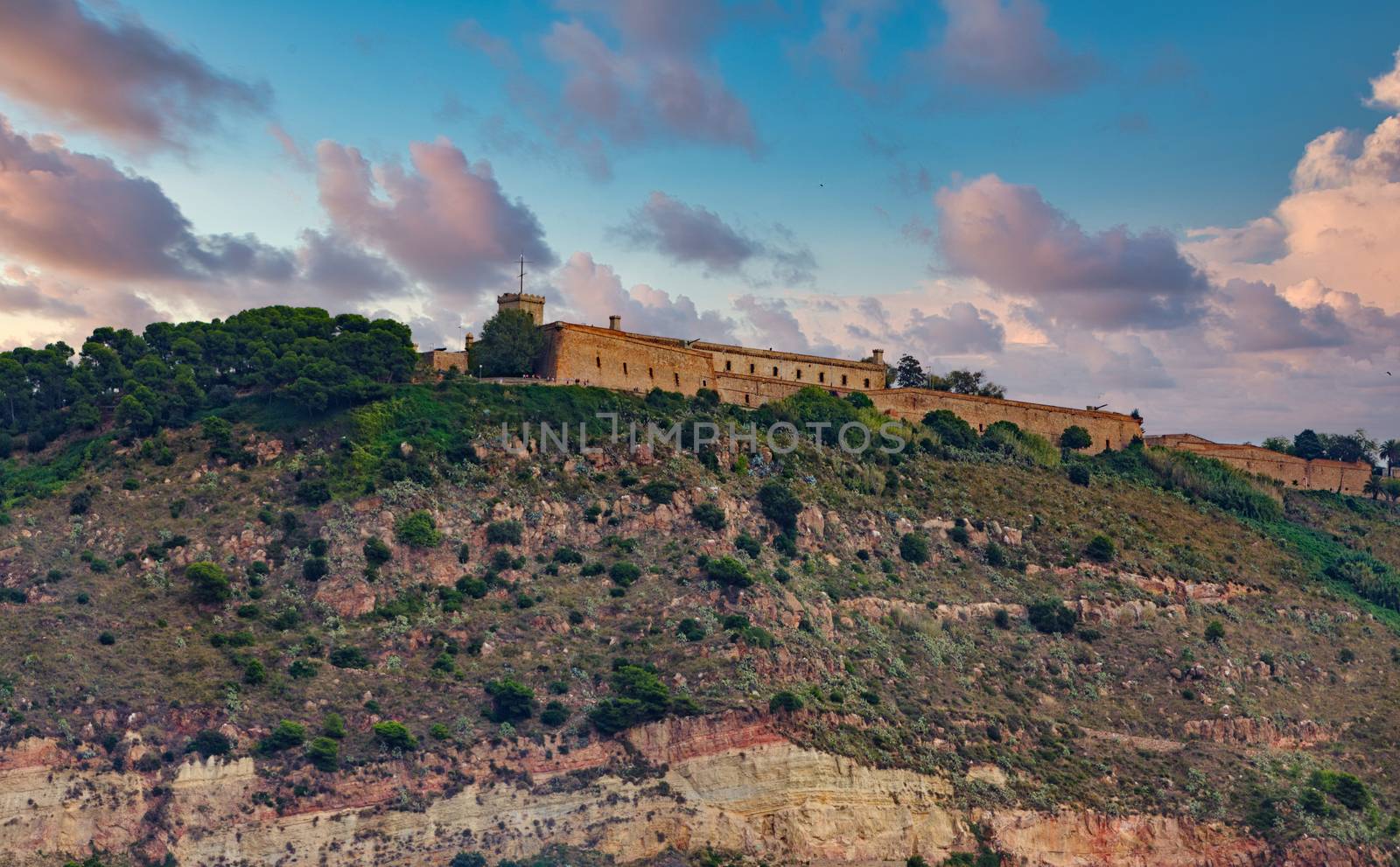 An old Fort Above Spain Overlooking Harbor