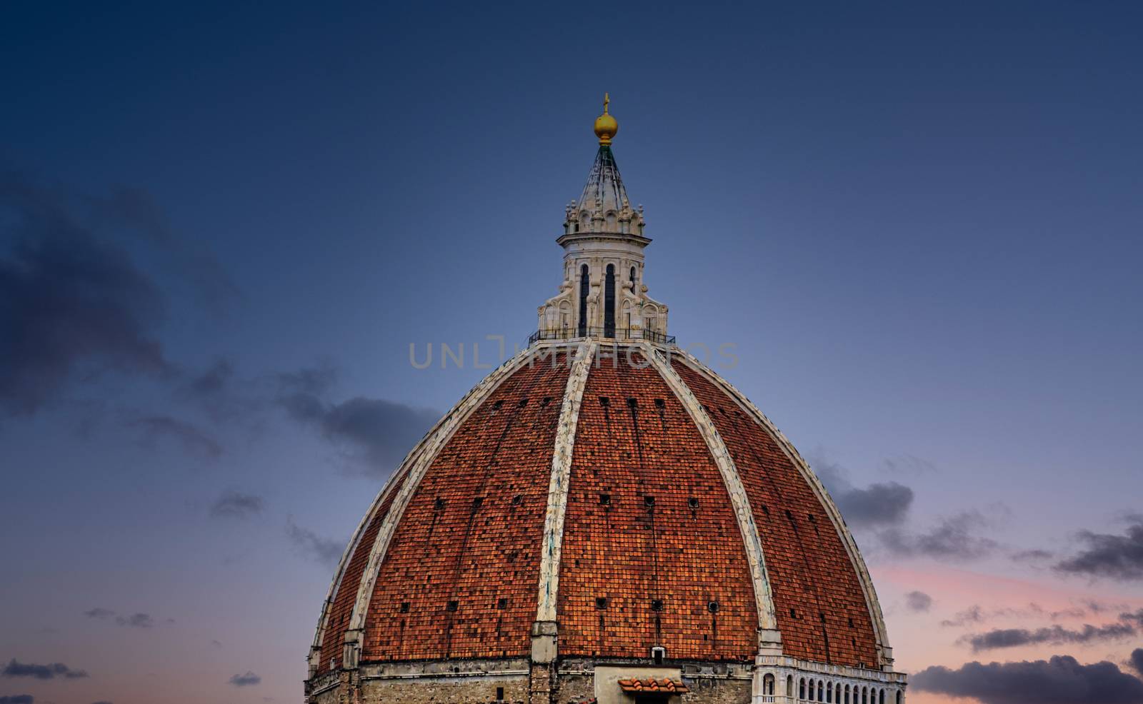 Top of Il Duomo Against Blue Sky in Flornece