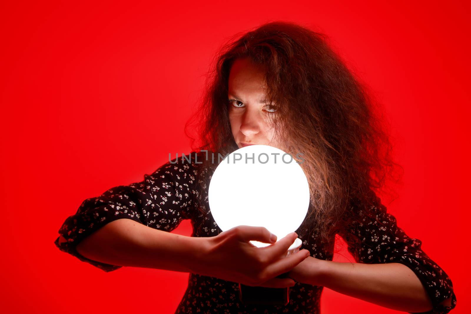 Woman with a luminous ball by 9parusnikov