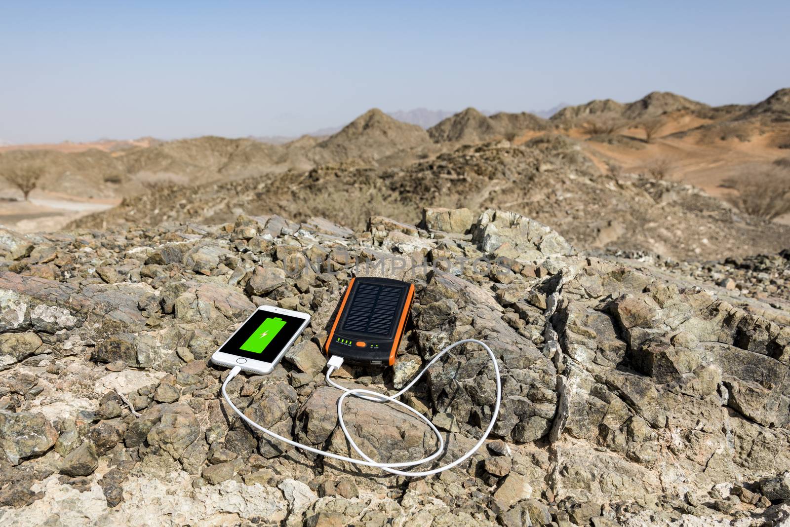 Smartphone charging with solar power bank with Dual USB port by GABIS