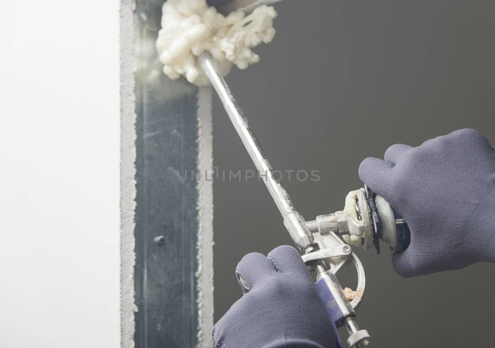 Doorway fixing with extending foam by snep_photo